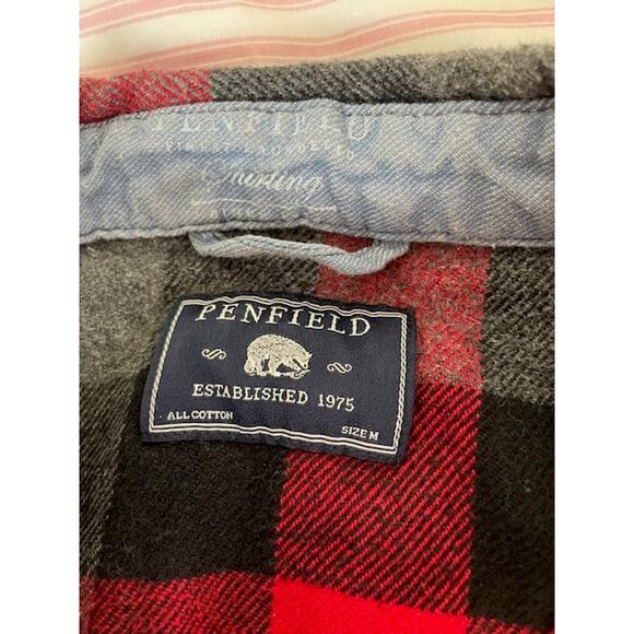 Madewell x Penfield Classic Slim Flannel warm cozy layers red black gray plaid - Picture 9 of 12